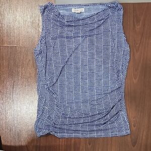 Coldwater Creek Navy Geometric Sleeveless Blouse
